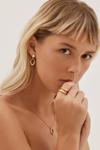 TWENTY COMPASS Duo de Bague Courbe - Or