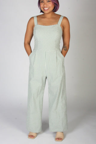 BIRDS OF NORTH AMERICA Roadrunner Jumpsuit - Sage Gingham