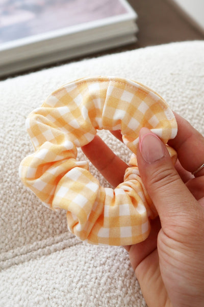 FREON COLLECTIVE Yellow Vichy Scrunchie