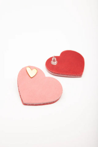 VEINAGE Large Palm Heart Earrings