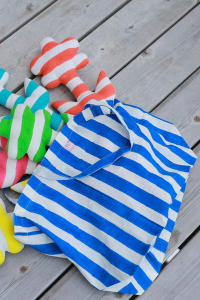 KATE AUSTIN Sac Market à Rayures - Cabana Bleu et Blanc