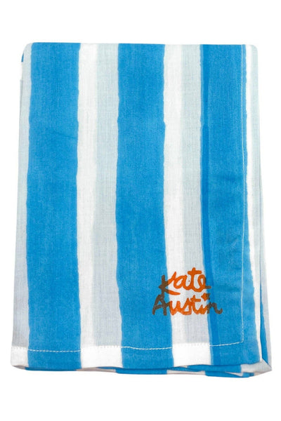 KATE AUSTIN  Bandana Frida - Rayures Cabana Cyan