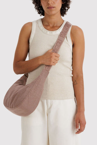 BAGGU Medium Crescent Nylon Bag - Toasted Almond