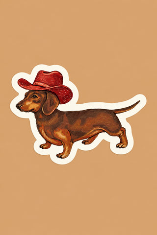 ARTBABY & CO. Dachshund Cowboy Sticker