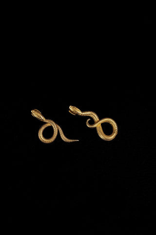 NOIR KALA Boucles d'Oreilles Serpentines - Laiton