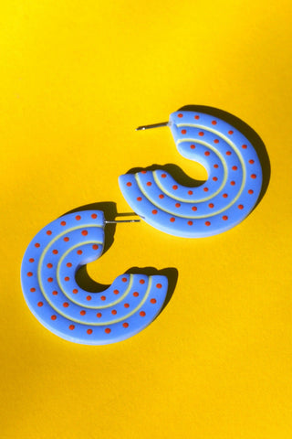CROCODILE AGILE Boucles d'Oreilles Huguette Créole - Bleu