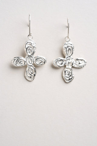 MINERA ATELIER Cross Ammonite Earrings