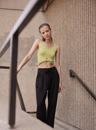 EVE GRAVEL Perse Top - Limette