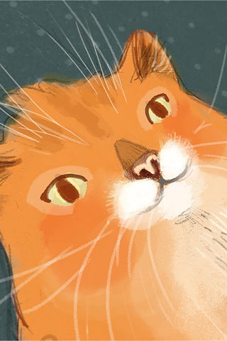 VALERIE BOIVIN Carte de Souhait - Chat postier du coeur