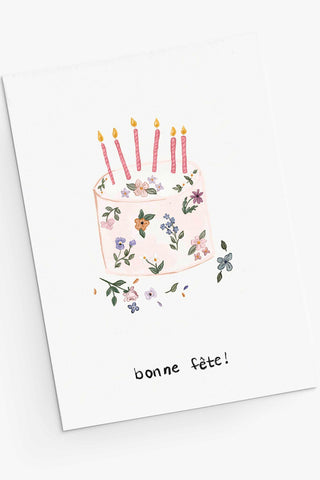MIMI & AUGUST Carte Gateau de fête fleuri