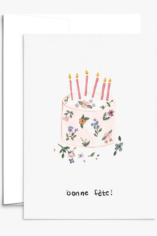 MIMI & AUGUST Carte Gateau de fête fleuri