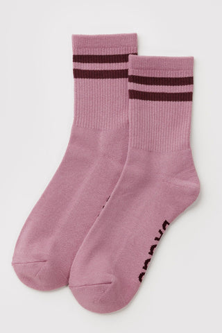 BAGGU Chaussettes Ribbed - Wild Plum Stripe