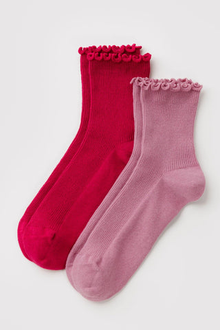 BAGGU Chaussettes Laitue Lot de 2 - Wild Plum et Cherry
