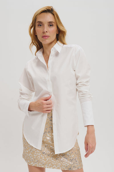 LELE DEBALTZAC Chemise Valentine à Frange - Blanc