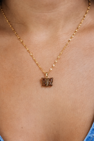 VINTAGE GLORY Collier Posie Doré - Brun