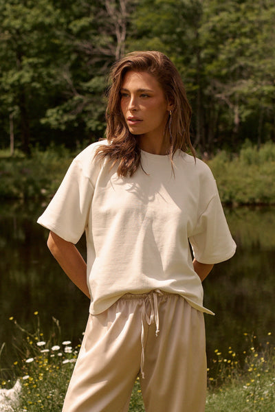 DAILYSTORY Anaé Fleece T-Shirt - Cream