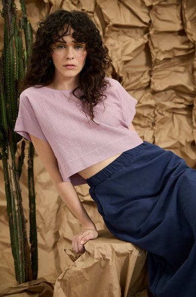 MELOW Blouse Marjorie - Carreau Lilas