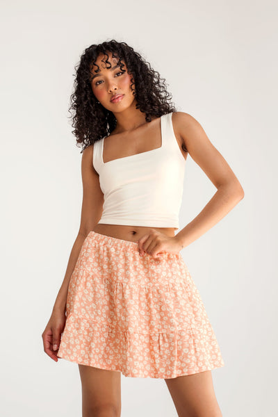 DAILYSTORY Gigi Skirt - Orange Floral