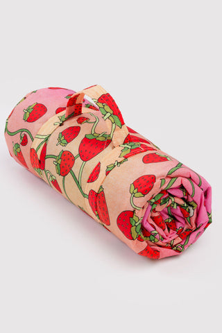 BAGGU Puffy Picnic Blanket - Flowers and Strawberries