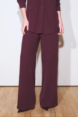 HILARY MACMILLAN Pantalon Jambe Large - Bourgogne