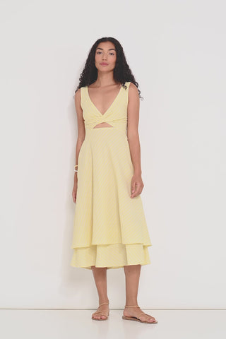 DORSALI Twisted Basics Dress - Sunbeam Stripe