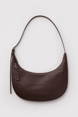 BAGGU Sac Moyen Crescent Cuir Recyclé Plat - Brun