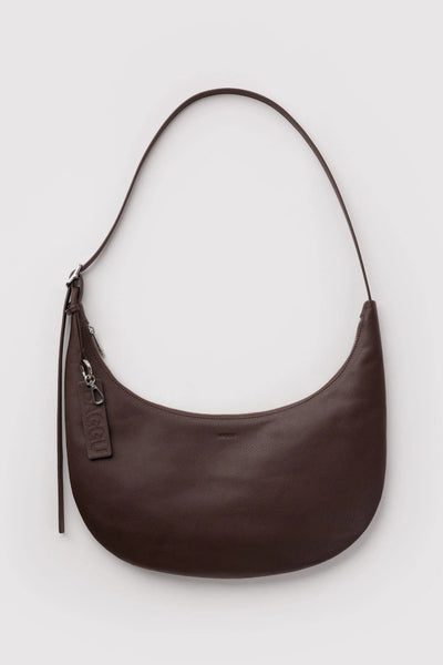 BAGGU Sac Moyen Crescent Cuir Recyclé Plat - Brun