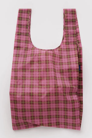 BAGGU Sac Réutilisable Grand - Tartan Rose