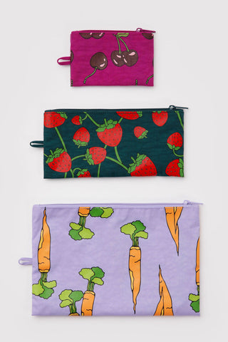 BAGGU Flat Pouches - Carrot and Fruits