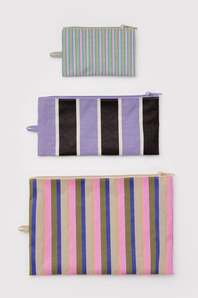 BAGGU Flat Pouches - Candy Shop Stripes
