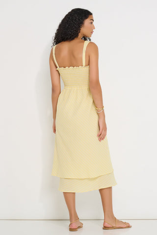DORSALI Twisted Basics Dress - Sunbeam Stripe