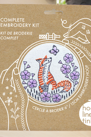 HOOK LINE &amp; TINKER Embroidery Kit - Fox in Phlox