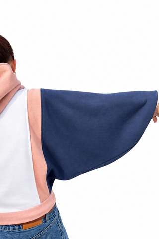 CAPAZCACU Hoodie Yiya - Blanc Bleu et Rose