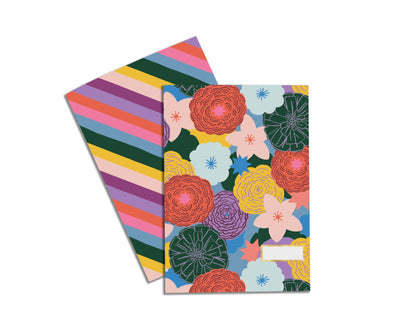 HALFPENNY POSTAGE Carnet - Florals & Stripes