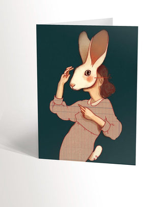VALERIE BOIVIN Greeting Card - Rabbit Woman
