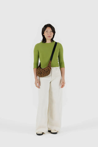 BAGGU Sac Petit Crescent Nylon - Léopard