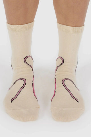 BAGGU Chaussettes Crew -  Pink Bow