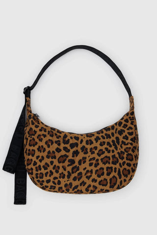 BAGGU Medium Crescent Nylon Bag - Leopard