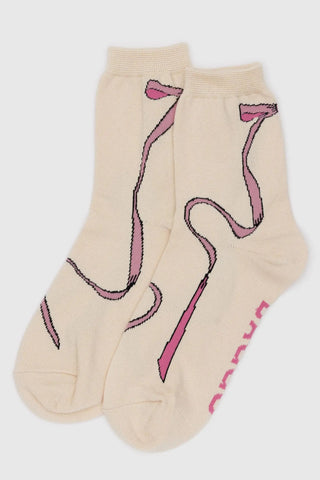 BAGGU Chaussettes Crew -  Pink Bow