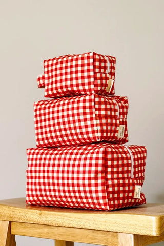 FREON COLLECTIVE Trousse de Toilette - Vichy Rouge