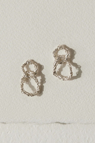 CAMILLETTE Petite Boucles d'oreilles Entrelacées Grande - Argent