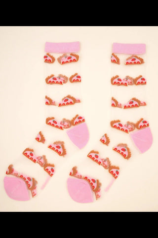 COUCOU SUZETTE Chaussettes Transparentes - Tartes aux Fraises