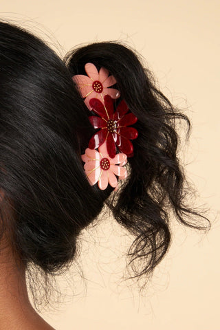 COUCOU SUZETTE Pince à Cheveux - Trio Fleurs Roses