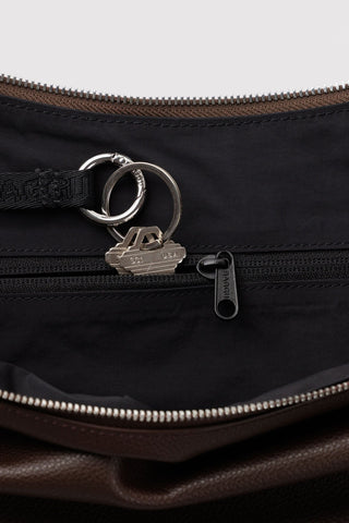 BAGGU Sac Moyen Crescent Cuir Recyclé Plat - Brun