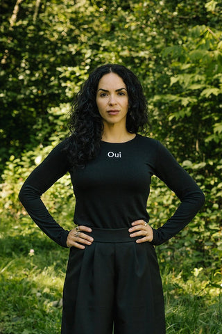 MERCEDES MORIN Haut Oui - Noir