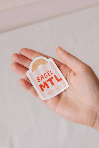 MIMI & AUGUST Autocollant en Vinyle - Bagel MTL