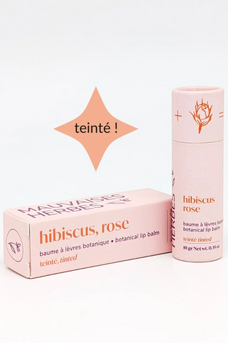 LES MAUVAISES HERBES Baume à lèvre - Hibiscus et Rose