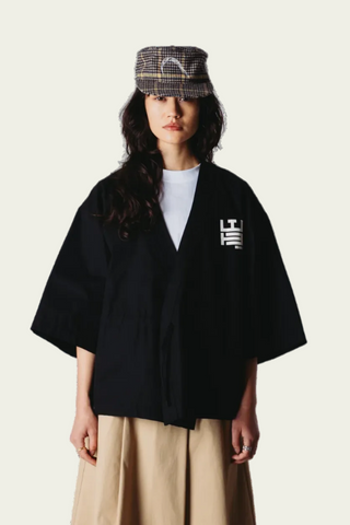 WOODBIRD Veste Kimono Still - Noir