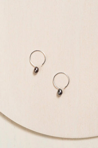CAMILLETTE Petit Anneaux Argent et Perle 13mm