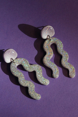 CROCODILE AGILE Boucles d'Oreilles Gabie - Serpentin Paillettes